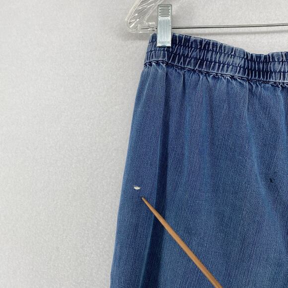 EILEEN FISHER Pants XS Tencel Organic Cotton Chambray Utility Tapered Ankle Blue - Picture 13 of 16